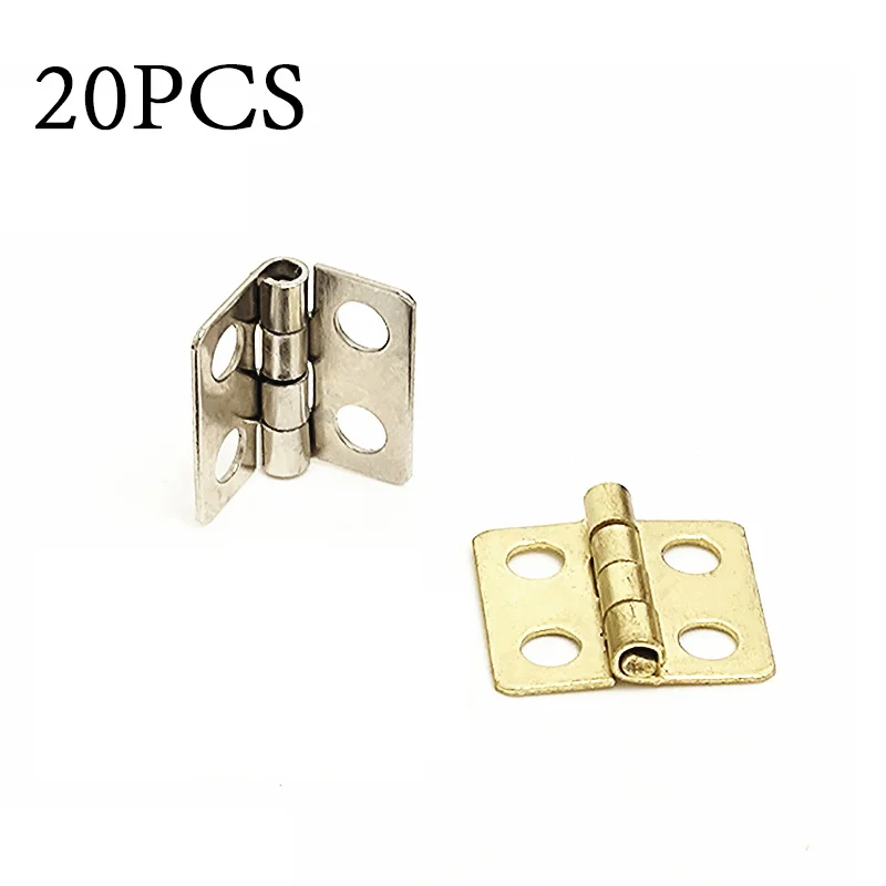 20pcs/lot Cabinet Hinges With Nails Ultra-mini Furniture Fittings Decorative Small Door Hinges Jewelry Box Furniture Hardware