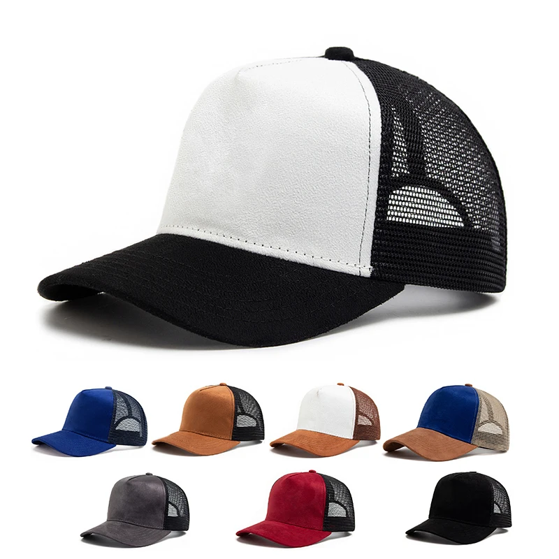 Neue Sommer Wildleder Trucker Hut Männer Mesh Baseball Cap Für Visier Sonne Mode Lässig Frauen Snapback Hip Hop Caps Unisex Einstellbar