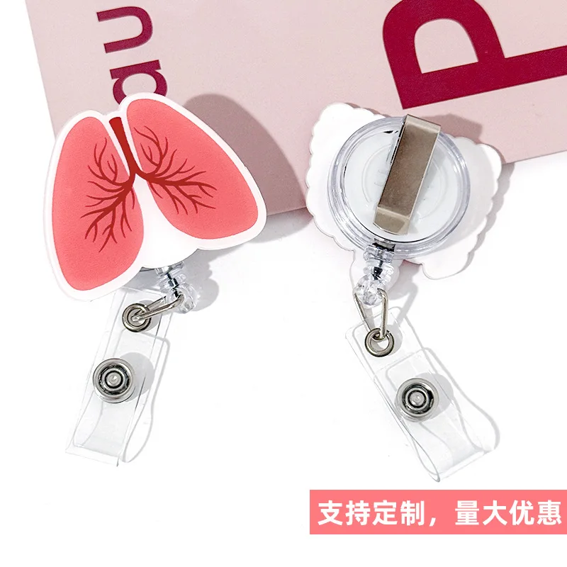 간호사 배지 릴, 접이식 배지 홀더, 심장 모양 ID 배지 클립 (의사, 간호학생용)