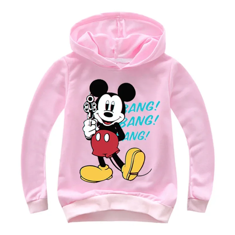 Mickey Minnie Hoodies Shirt For Boys Sweatshirt Baby Girl Costume Children Sport Shirt Sweater Kids Long Sleeve T-shirt Tops Tee