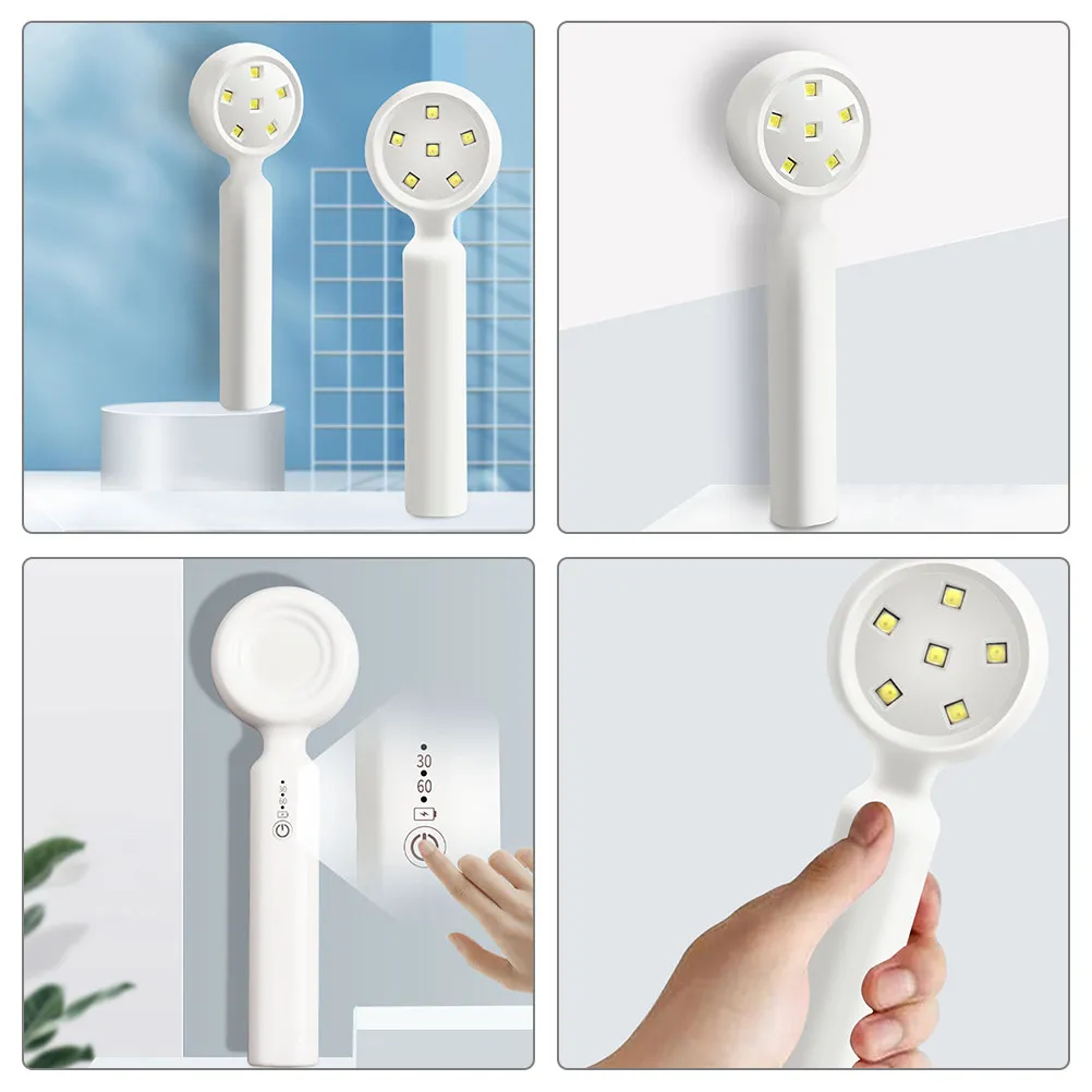 가벼운 휴대용 UV LED 네일 램프, 컴팩트 젤 폴리쉬 건조기, 피부에 안전한 모든 젤 타입, 매니큐어 네일 아트 램프