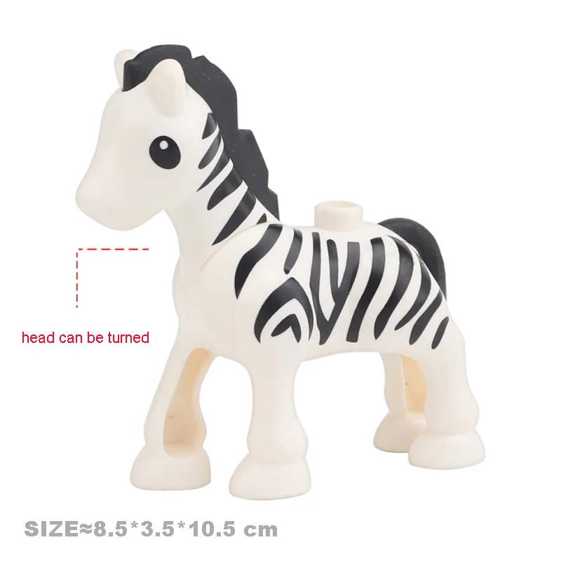Building Blocks Multiple Styles Big Size Building Blocks Animals Accessory Figures Farm Pig Cow Zoo Bricks Education Assemble Toys For Children