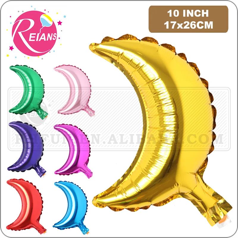 5 Pezzi 10 Pollici Luna Pellicola Di Alluminio Baby Shower Palloncini Happy Eid Mubarak Party Wedding San Valentino Love Decoration Fornitori