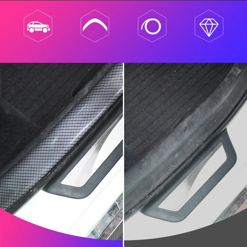 Car Bumper Strip Car Styling Carbon Fiber Mouldings Strip Bumper Decorative Strips Adhesive Door Sill Protection Trim 1M