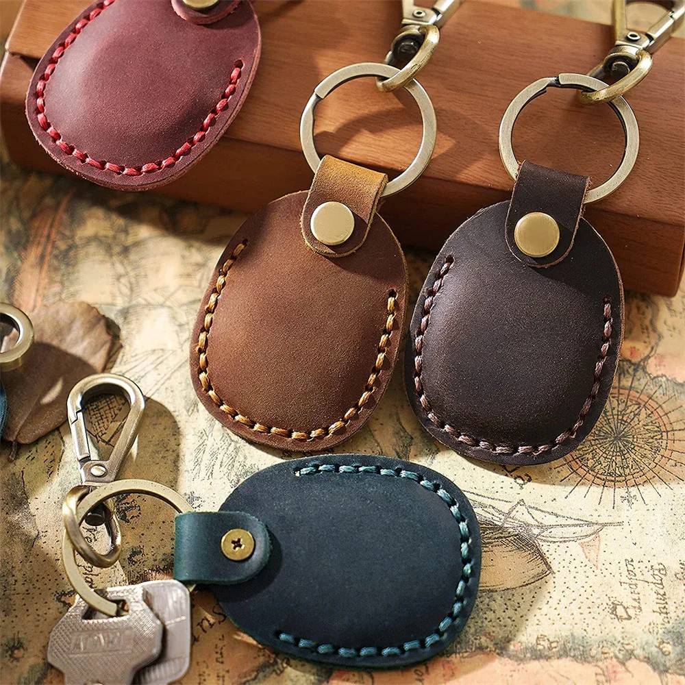 

Cover For Airtags Protective Case Retro High Quality Leather Keychain For Apple Anti-lost Tracker Locator Device Accessories