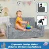 Kids Couch Toddler Chair Kids Sofa Extra Wide Glow in The Dark Baby Convertible Sofa ,Foldable Toddler Bed for Kids Girls Boys 5