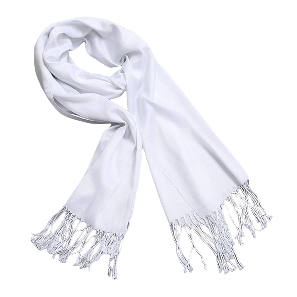 White Tassel Scarf Winter Unisex Cotton DIY Tie-dye Soft Scarves Decorative Cold Weather Neck Crafting Handicraft 6