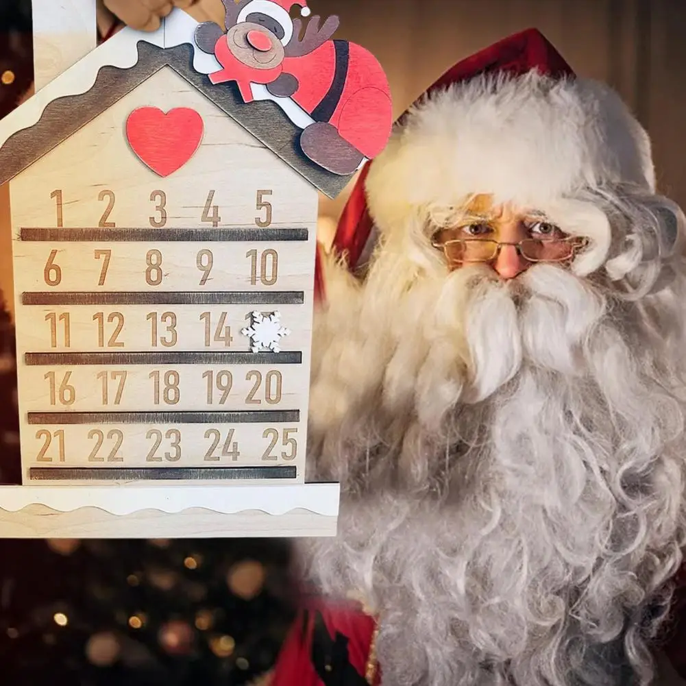 Christmas Advent Calendar House Smooth Edge Burr-Free 25 Days Countdown Calendar Wall Art Decoration