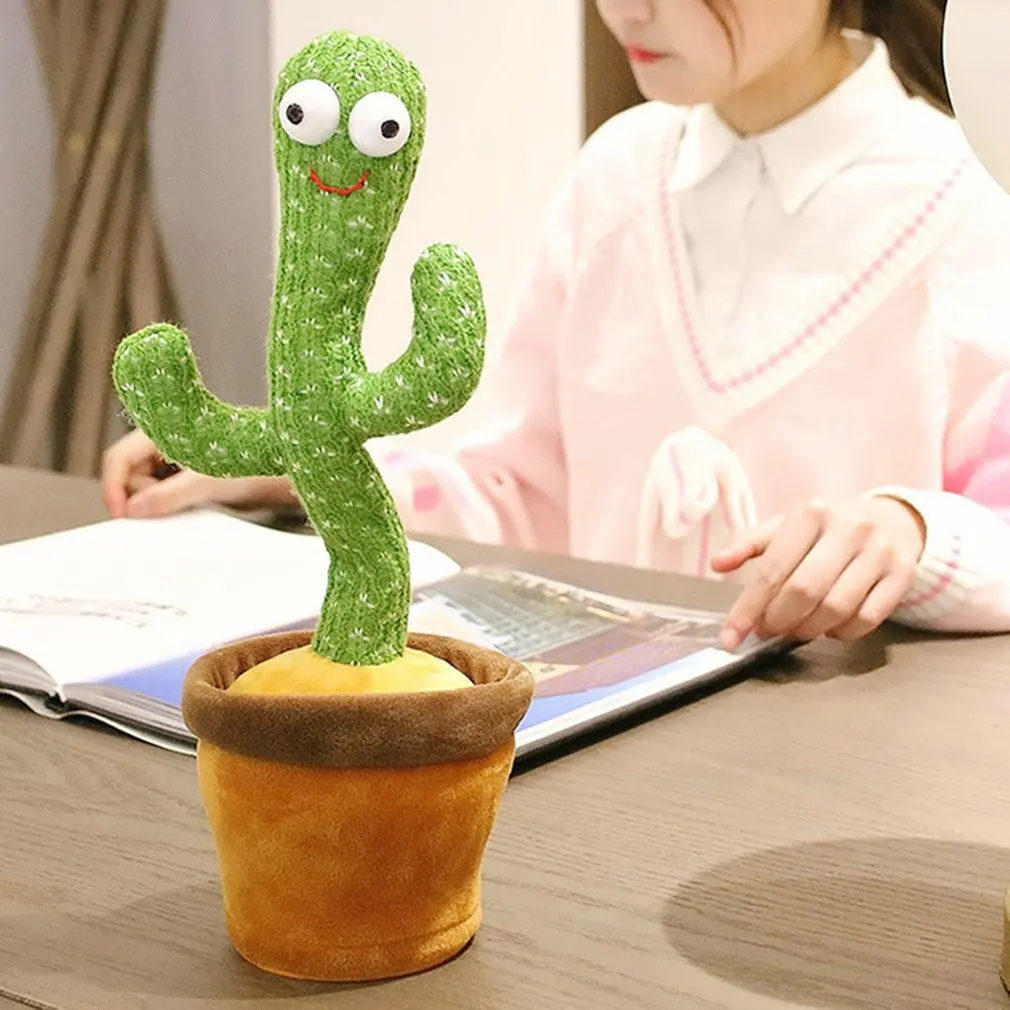 Lovely Talking Toy Dancing Cactus Doll Speak Talk Sound Record Repeat Imitate Kawaii Cactus Toys Kids Early Education Toy Gift miniature pewter figurines