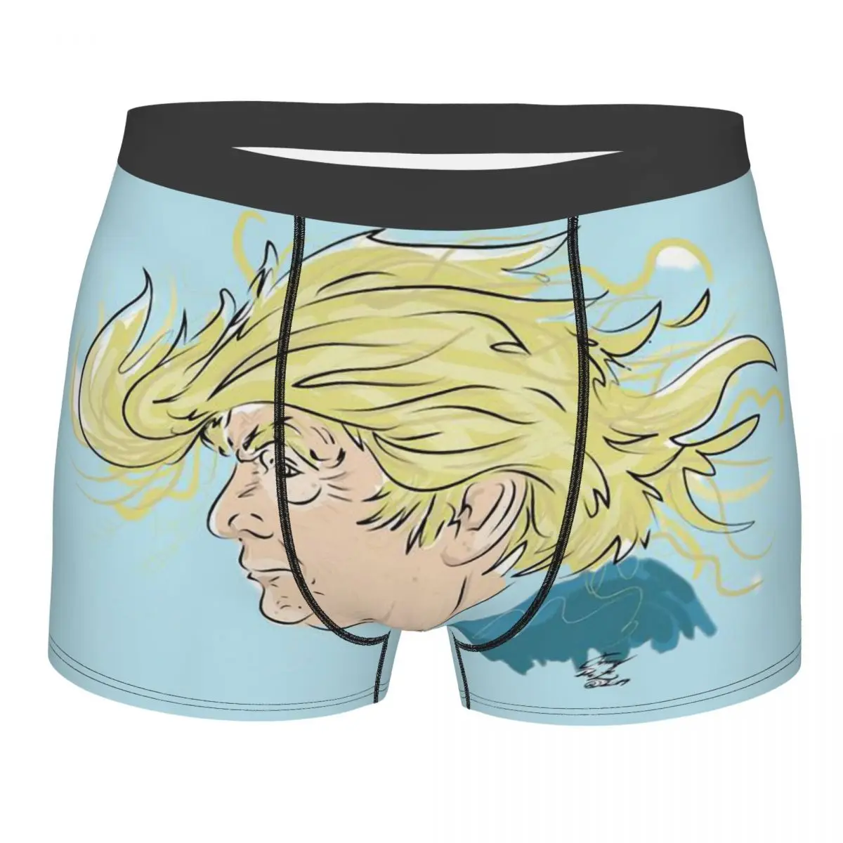 Donald Trump Cartoon Men Underwear, Highly Breathable printing Top Quality Gift Idea impeach the case against donald trump