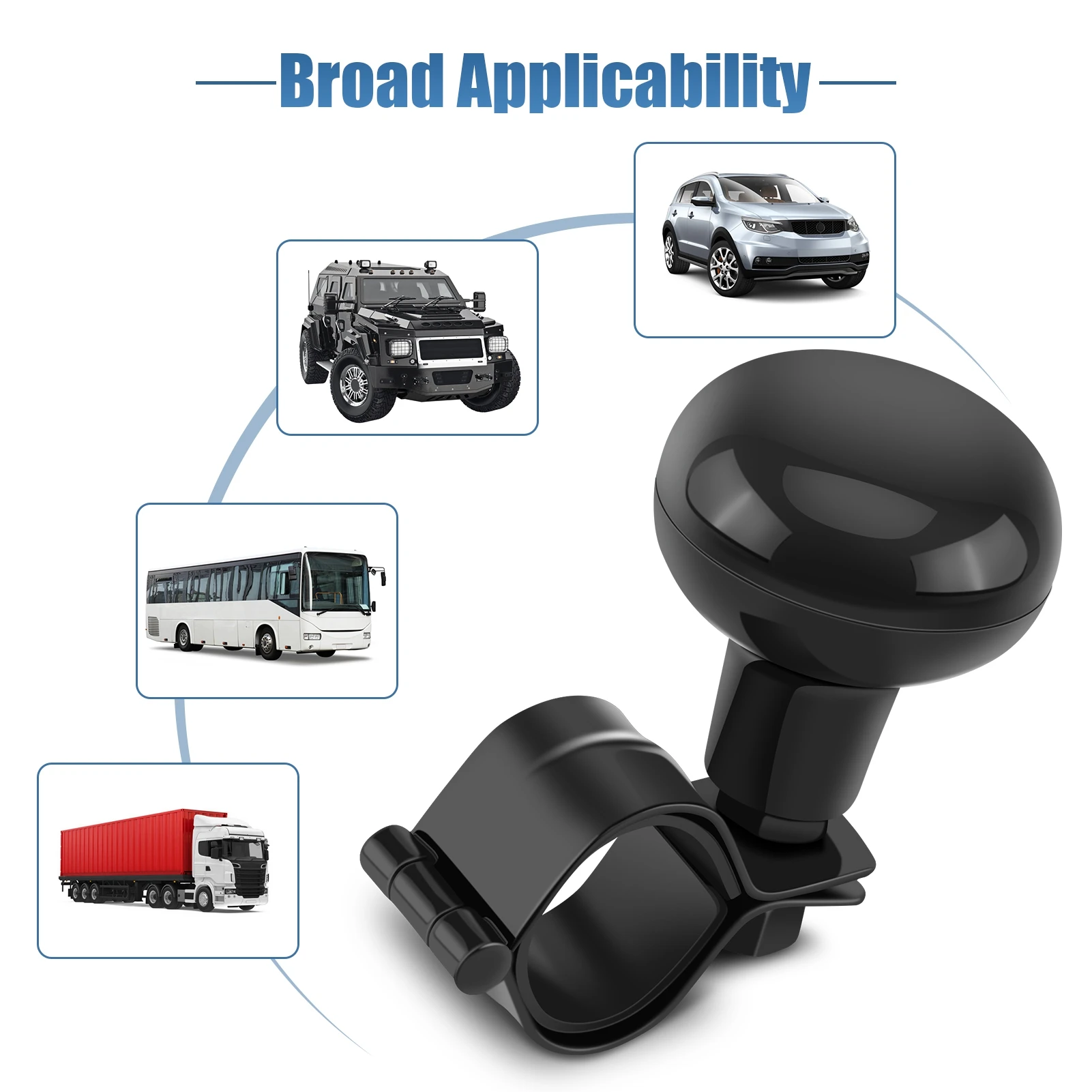 Car Heavy Duty Steering Wheel Knob Black Spinner Handle Ball 360 Degree Steering Spinner Knob Car Accessories 6
