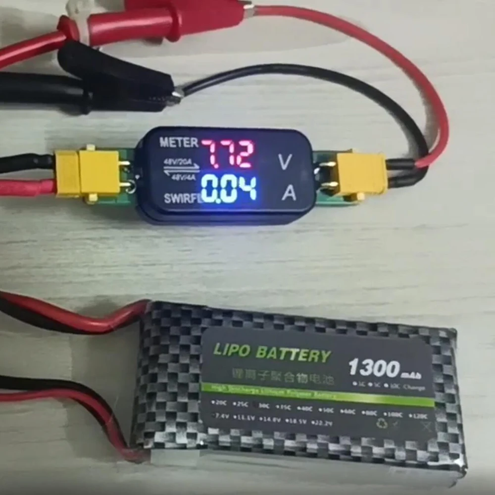 XT30 DC bidirectional Voltmeter Ammeter display 20A/4A LED digital Voltage Current meter 5V 12V 15V 24V 36V 48V lithium battery digital multimeter multimeter tester voltage meter tester