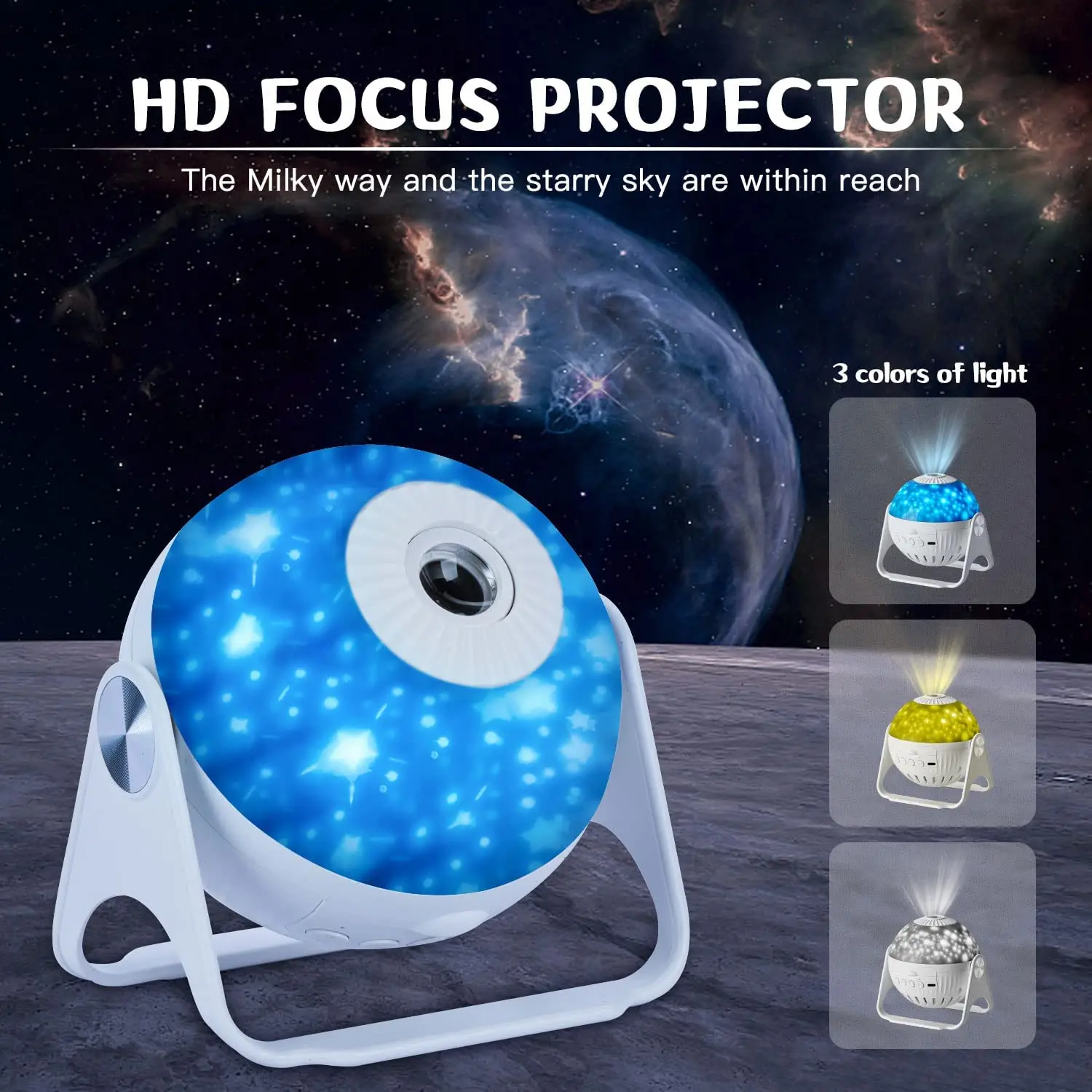 proyector de luz nocturna 4 en 1 Galaxy Proyector LED de cielo estrellado cine en casa proyector giratorio 85 ° sala de juegos Bluetooth con altavoz de música Bluetooth aplicación de teléfono 