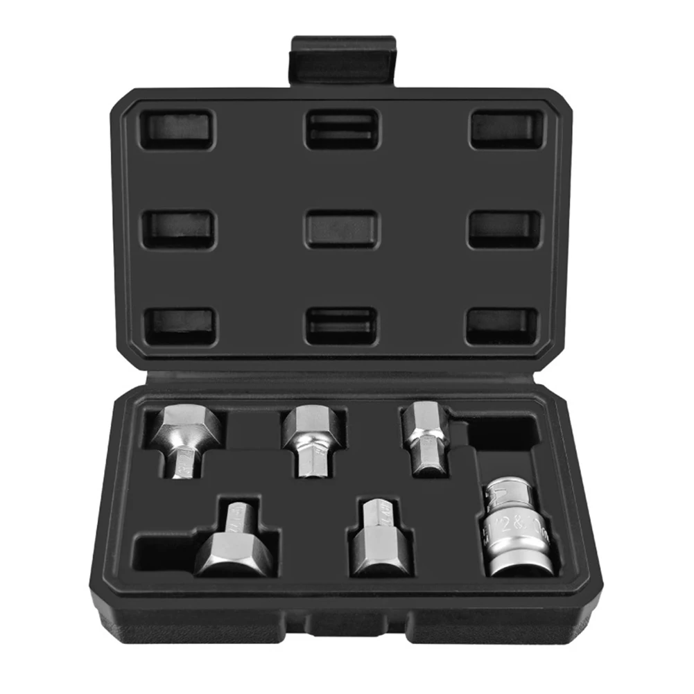 

Electric Wrench Essential Accessories 6PCS Hex Socket Bit Set 14/17/19/22/24mm Clear Size Markings Convenient Carry Box