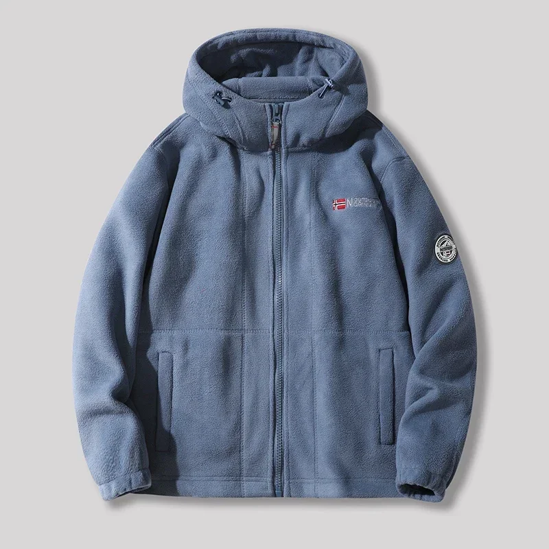 Outdoor Cold and Warm Autumn and Winter Men's Women's Hood Thickened Arctic Fleece Fleece Jacket Coat