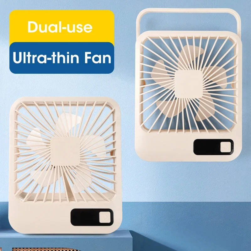 Portable USB Desk Fan 3000mAh Rechargeable Foldable Quiet 7H Timer Strong Wind Cooling for Home Office Travel
