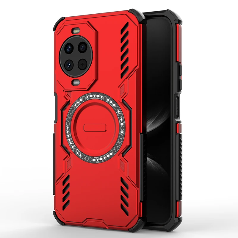 Enhanced Magnetic Air Cushion Anti-Drop Phone Case with Mecha Heat Dissipation