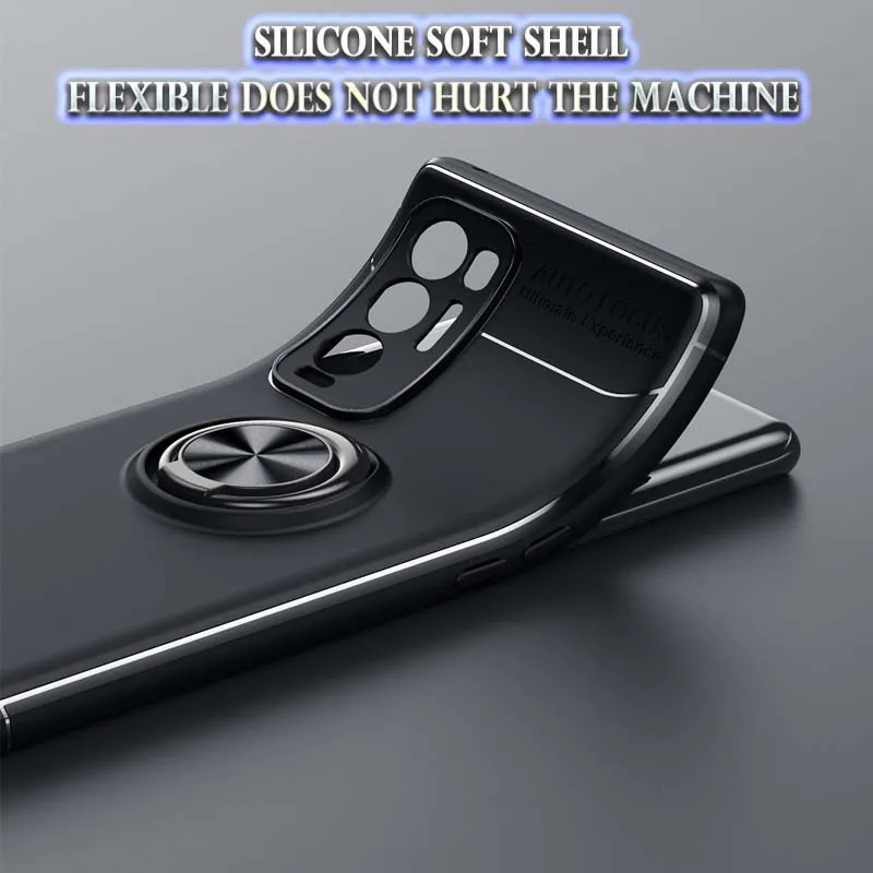 Phone Funda OPPO Find X3 Neo Case 6.55 Inch Black Finger Ring Soft Silicon  Coque for OPPO Reno 5 Pro Plus 5G Cover
