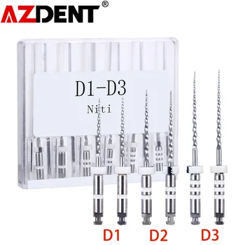 6 sztuk paczka AZDENT Dental Retreatment silnik kanał korzeniowy NiTi plik D1-D3 tanie i dobre opinie CN (pochodzenie) 5 1*0 6*4 5cm 6Pcs Box