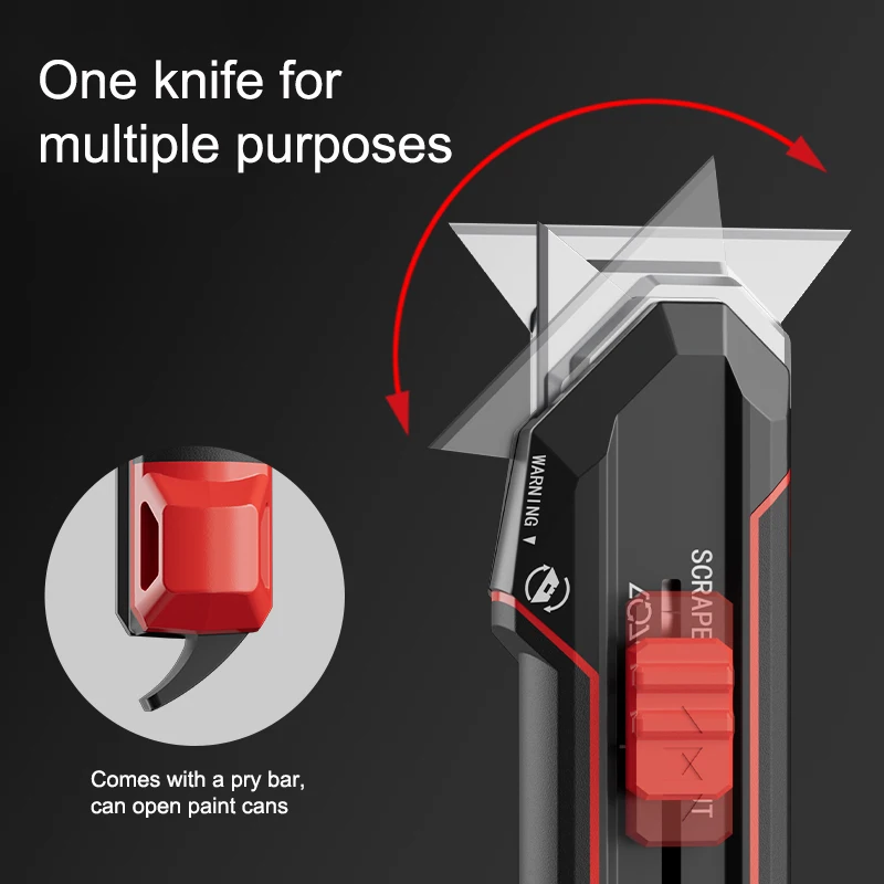 Multifunctional Art Knife With One Click Transformation Cleaning Shovel Alloy Material Cutting Tool Tail With Bottle Opener utility knife,carving knife,metal carving knife,cutting knife,art knife