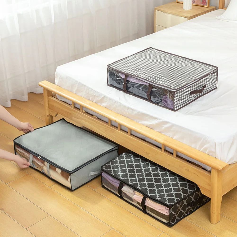 40L Underbed Storage Bag Foldable Quilt Clothes Storage Bag Large Capacity Dustproof Toys Bags Moisture Dust Proof Organizer 3