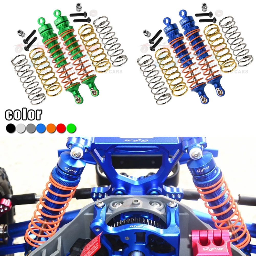 thumbnail image 2 of GPM Aluminum Rear Adjustable Shocks 102mm - Upgrade For Traxxas Rustler & Hoss 4X4 VXL 2 of 9
