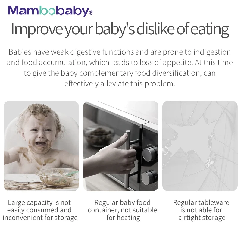 Baby Complementary Feeding Food Container Sealing Cap BPA-Free Glass Jar Portable Food Storage Mambobaby Formula Store Box