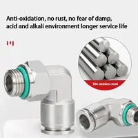 10Pcs 304 Stainless Steel Pneumatic Hose Fitting PL Air Tube Connector 1/8 1/4 3/8 1/2 Quick Release Pipe Fittings 4mm 6mm 8mm 2