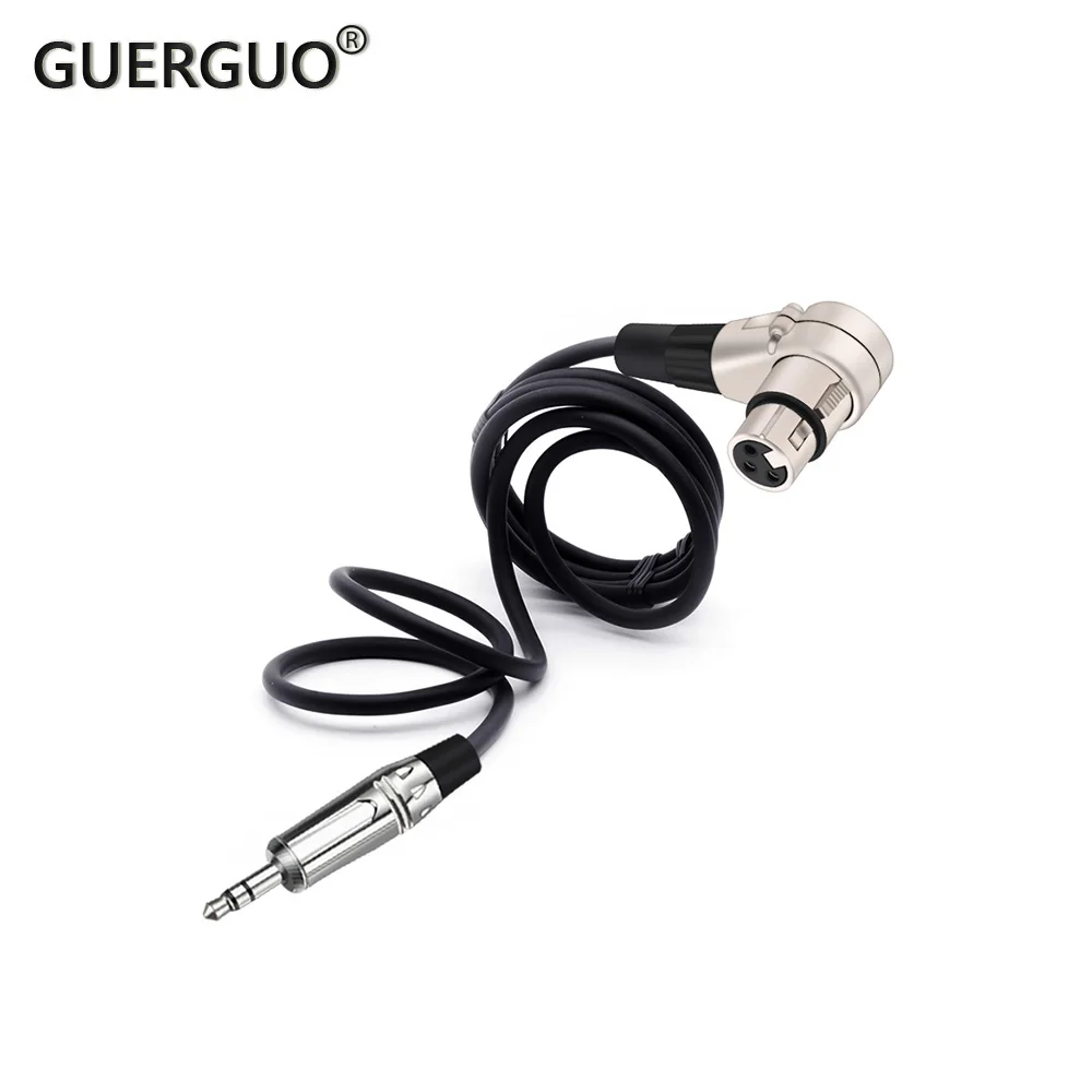 

3.5mm Stereo Jack to 3pins XLR Connector 90 Degree Right Angle Female Micphone Plug Audio Cable Curved Multi-directional