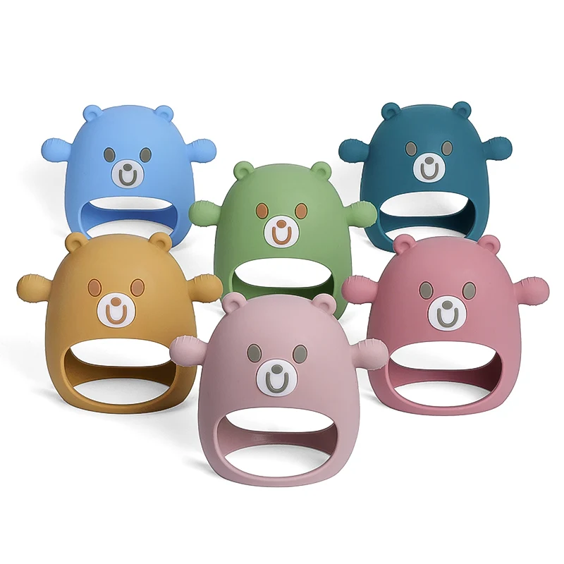 

5PC Baby Silicone Teether Gloves Pacifier Kids Teething Newborn Dental Care Gums Anti-eating Hand ​Molar Stick Baby Accessories