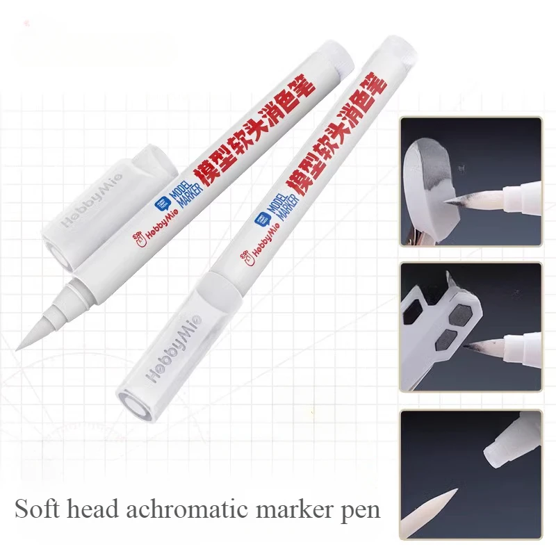 HOBBY MIO Model Soft Head Achromatic Marker Pen Replaceable Nib DIY Eliminate Excess Color Model Painting
