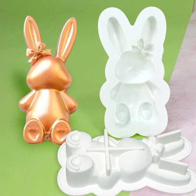 Bunny Holding Egg Cake Pan 3D Shape, BPA Free and Non-Stick Rabbit