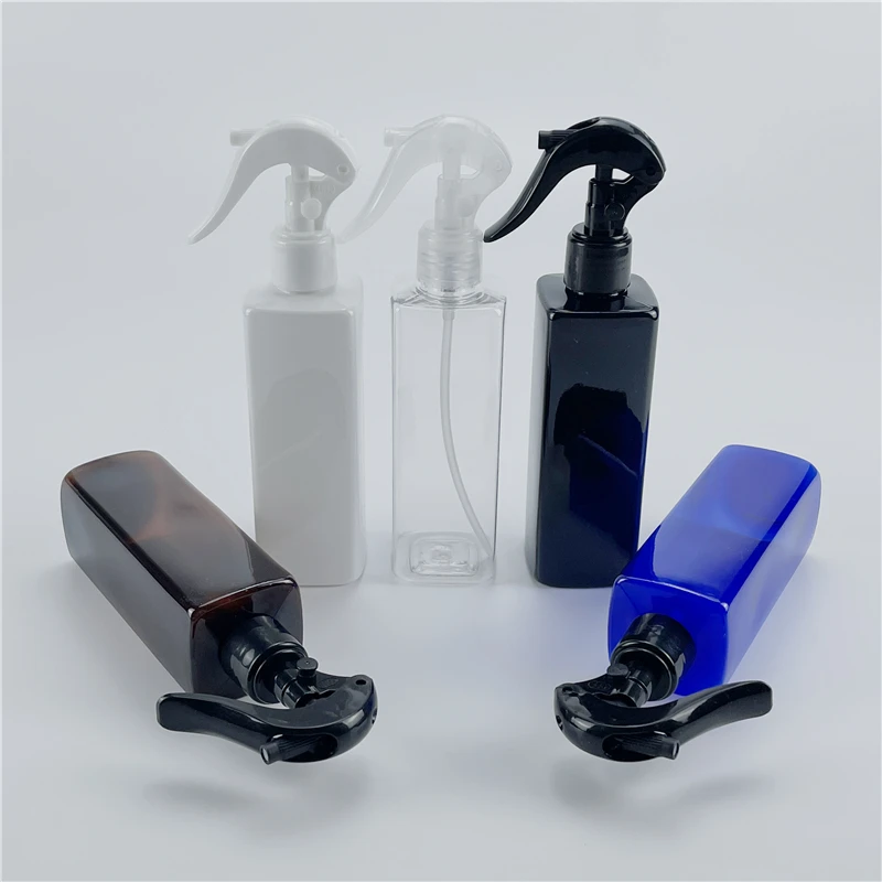 

250ML X 25 Empty Plastic Square Bottle With Trigger Spray Pump Cosmetic Container With Fine Mist Spray Hairdressing Tool Bottles