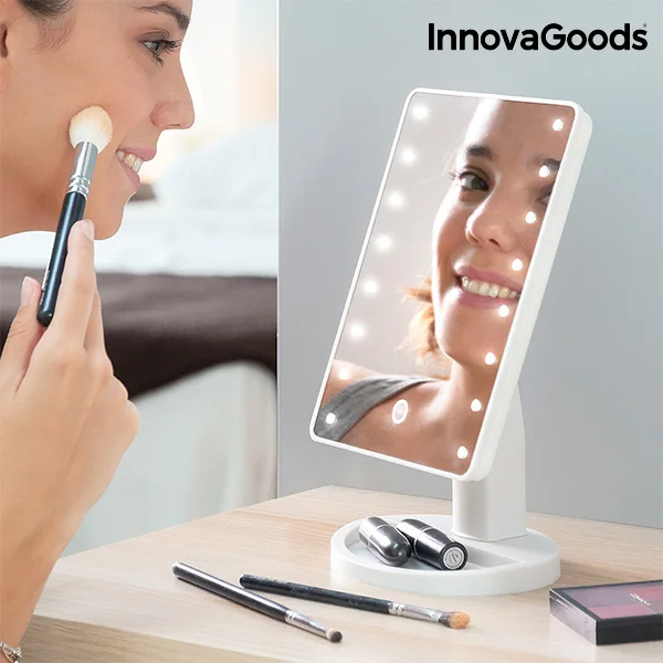 Innovagoods Led Tabletop Mirror Makeup Mirror, Magnifying Mirror
