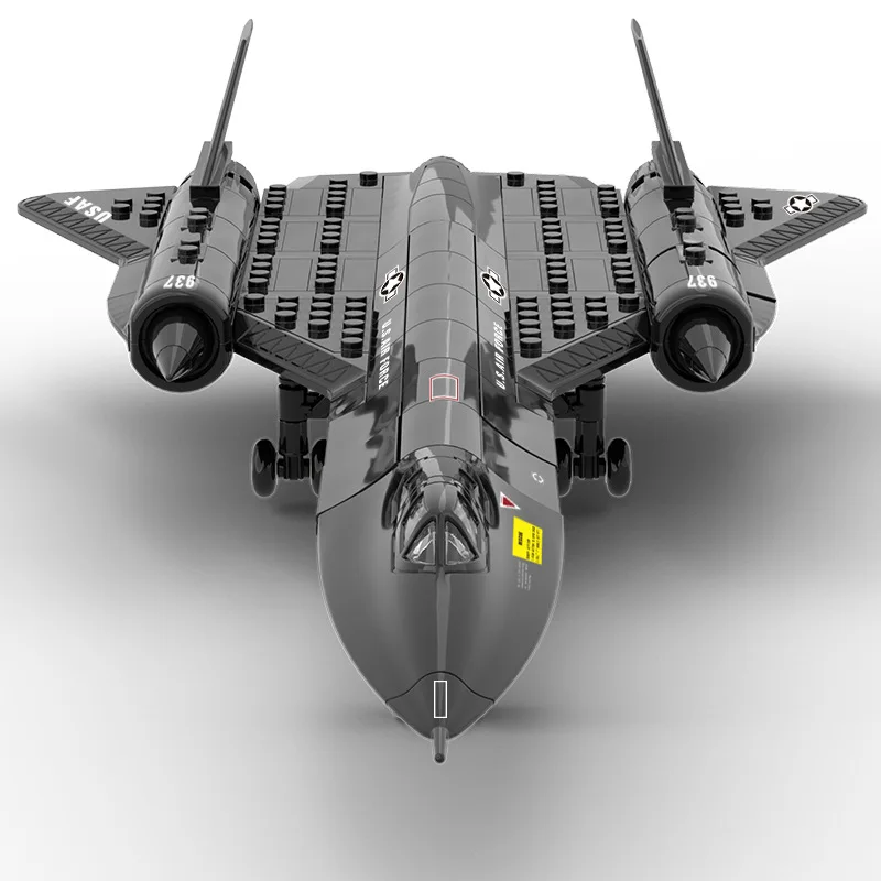 미국 군사 차량 SR-71 블랙버드 조립 모델 빌딩 블록 WW2 육군 피규어 벽돌 정찰 항공기 장난감
