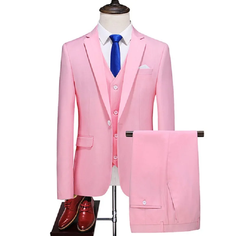 Men suits Wedding Suit For Men Best man's Three Peices Suit (Jacket+Pants+vest) Custom made Black Suit