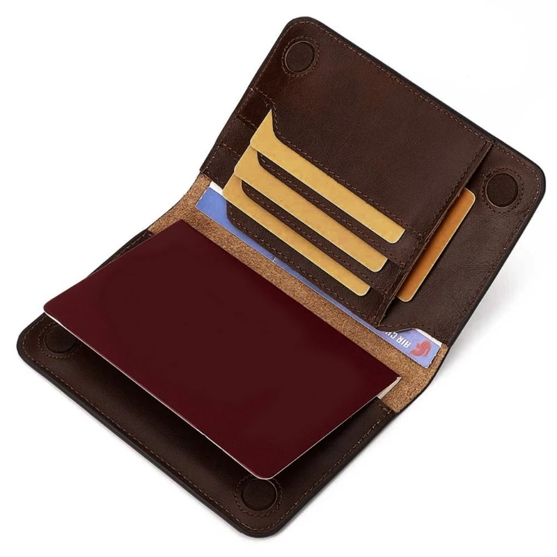 Stylish Passport Holder Durable Wallet Leather Credit Back Card for Business and Vacation