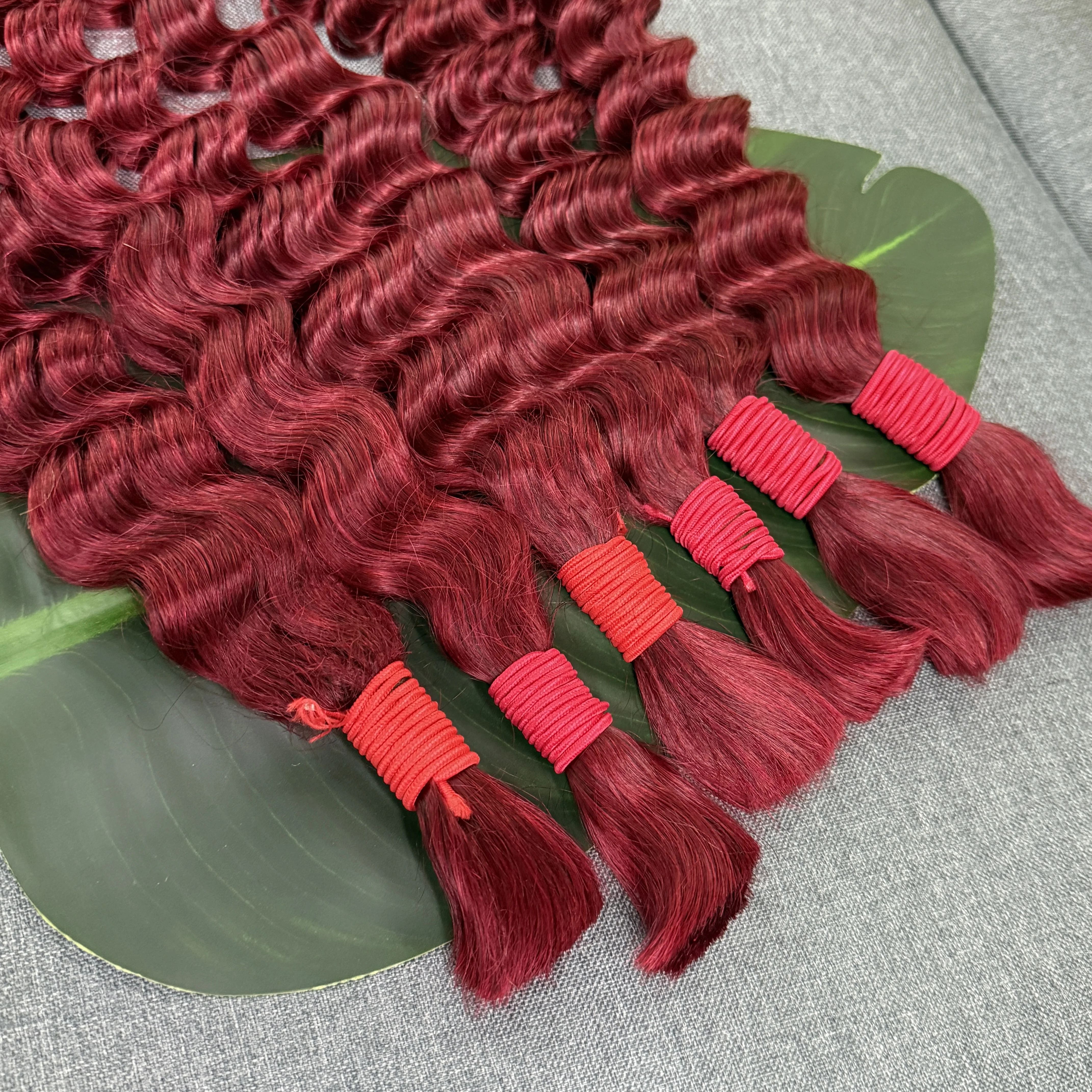 Human Braiding Hair Braiding Hair Extensions Human Hair Extensions Nabi Boho Braids Water Wave/Deep Wave No Weft Brazilian Unprocessed 4/27 Ginger for Braiding