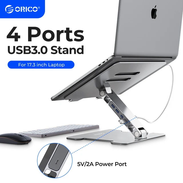 ORICO 4 porte USB3.0 supporto per Laptop pieghevole supporto per Notebook  in alluminio supporto di raffreddamento per Laptop da tavolo per MacBook  Dell - AliExpress