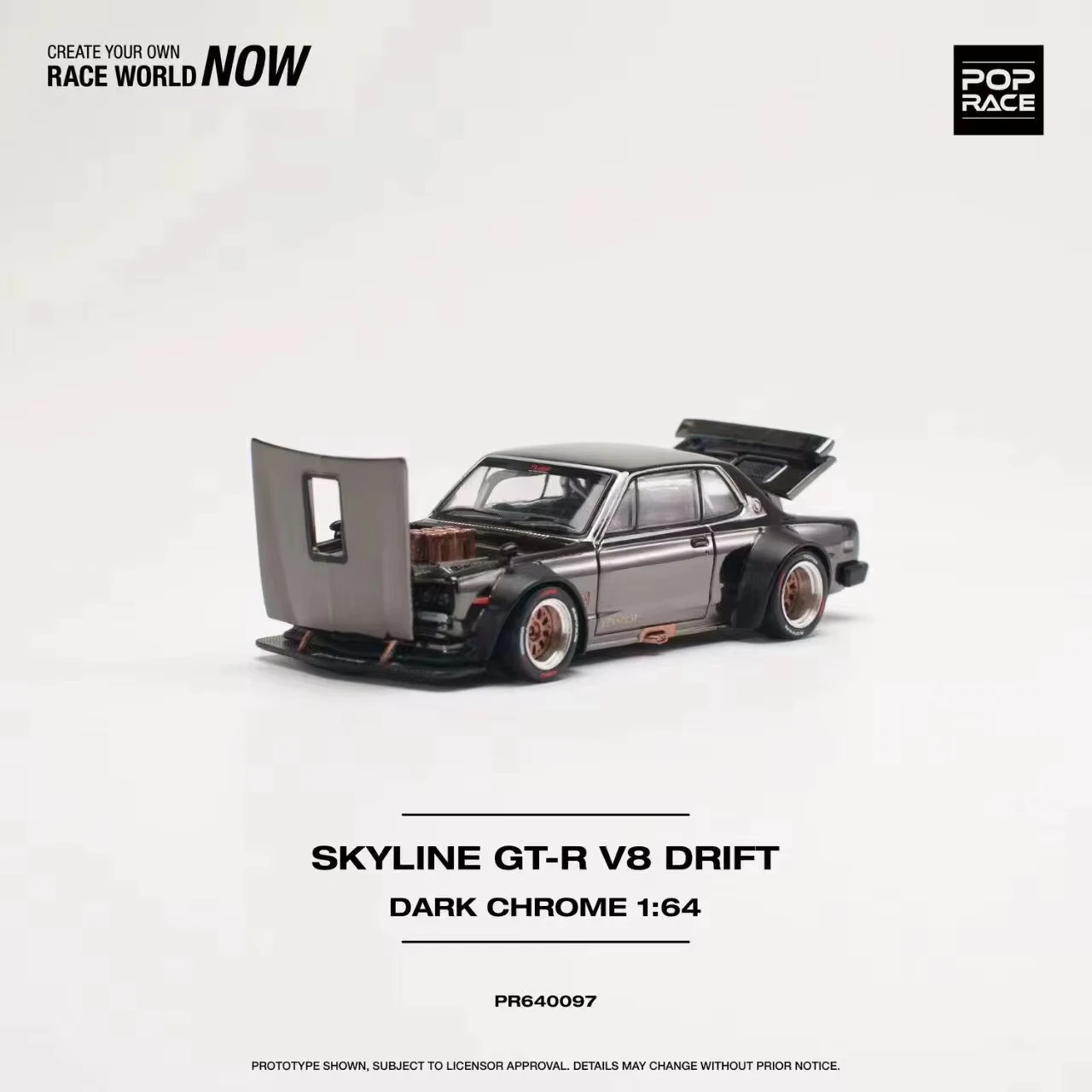 POP Race In Stock 1:64 NSX R32 Pandem EG6 RX7 KPGC10 Chrome CLK Diecast Diorama Model Collection Miniature Toys 2