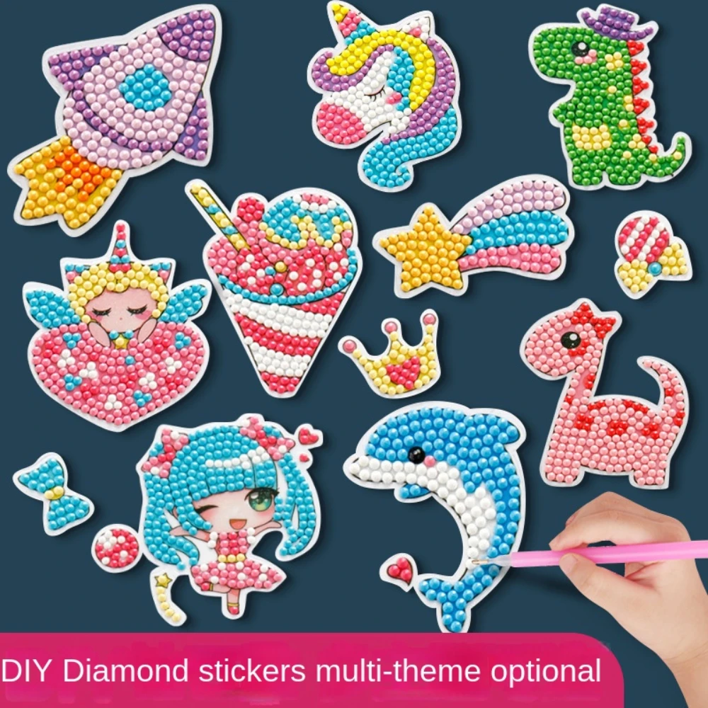 16 Pcs 5D Diamond Art Painting Stickers Kits Stitch Arts and Crafts for  Kids Ages 6-12 Easy to DIY Creative Diamond Mosaic Sticker Craft by Numbers