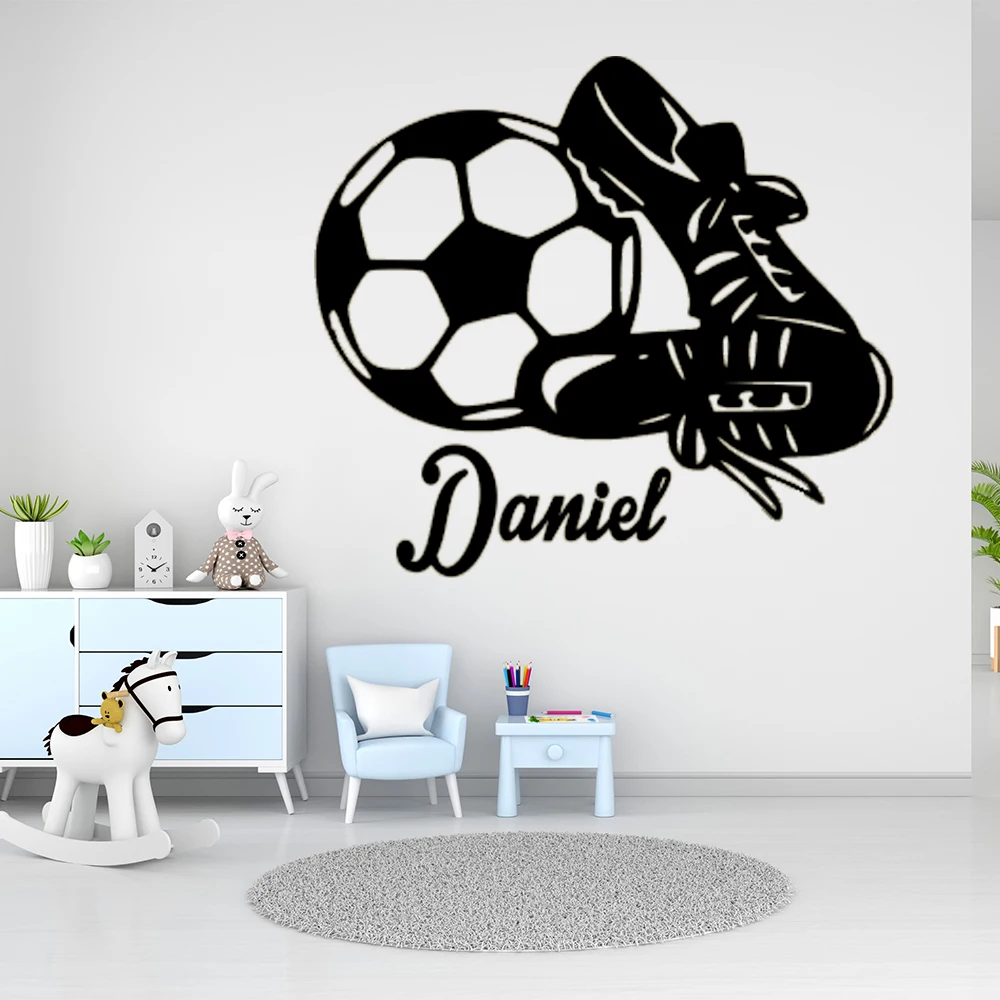 Tema di calcio in vinile da parete per camera da letto per ragazzi -  Personalizza il tuo nome - Scelte di colore - Decalcomania da muro in  vinile G-70 - AliExpress, image size:1000x1000