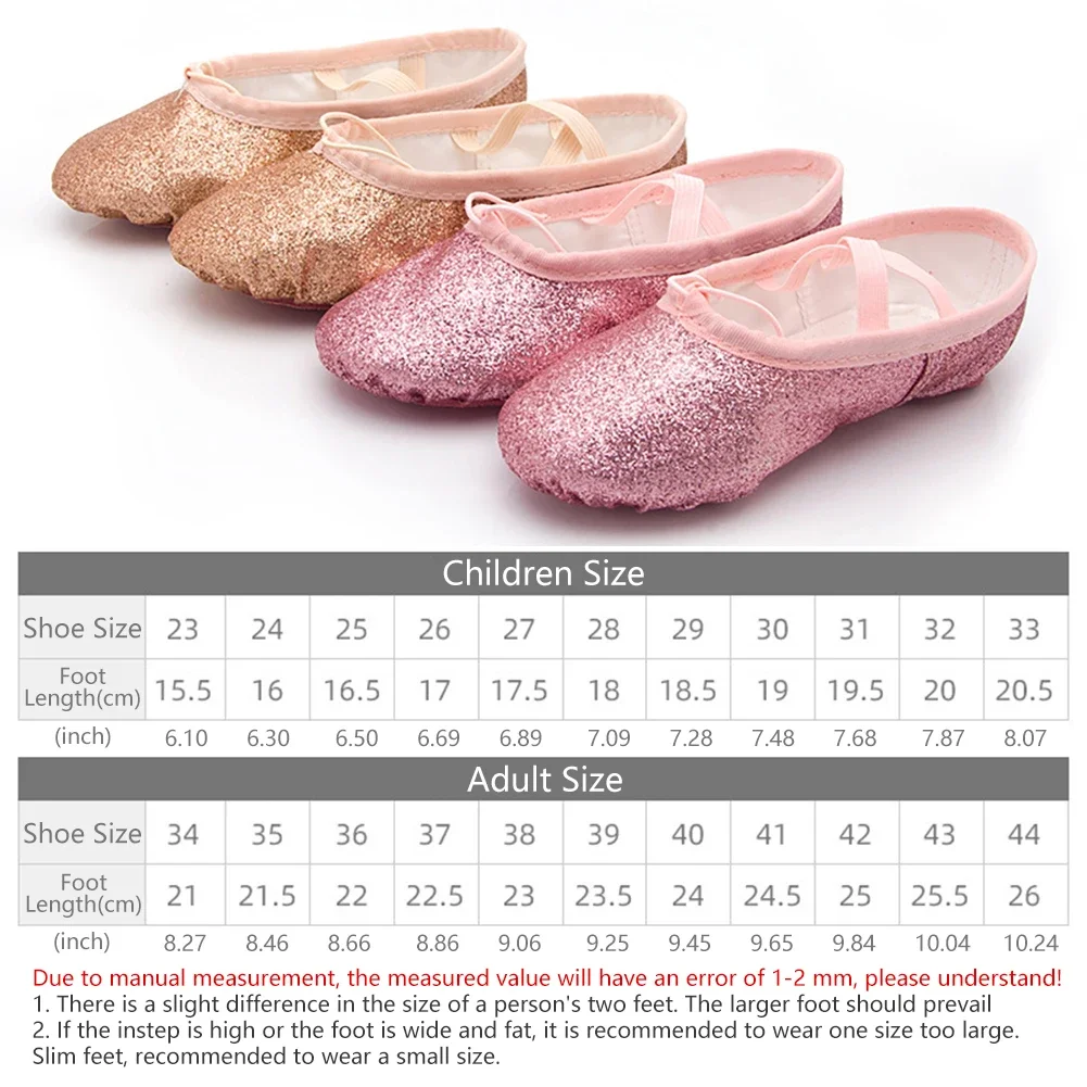 New Ballet Dance Shoes Yoga Gym Flat Slippers Glitter Pink Ballet Dance Shoes For Girls Children Women Teacher 6
