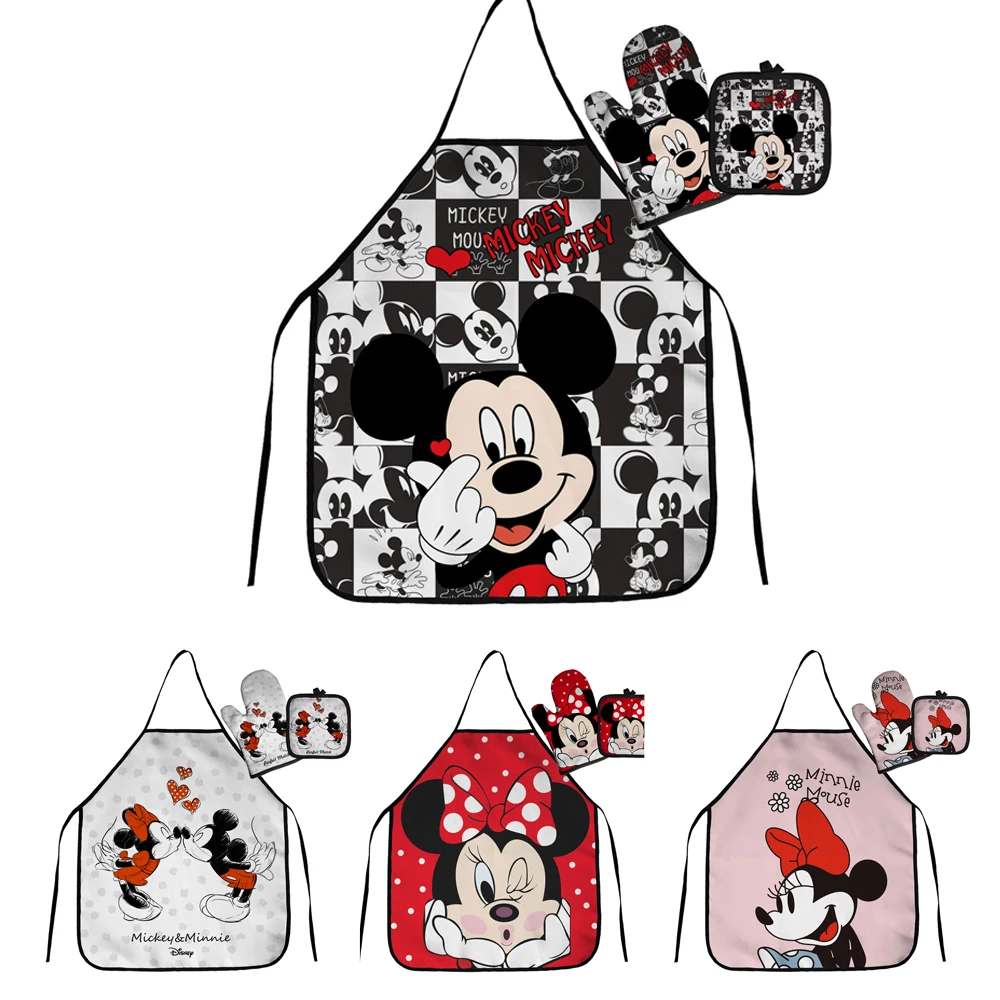 Disney Oven 2Mitts Princess Elsa Print Heat Resistant Glove Mat Cartoon Microwave Gloves Pot Holders Kitchen Baking Accessories