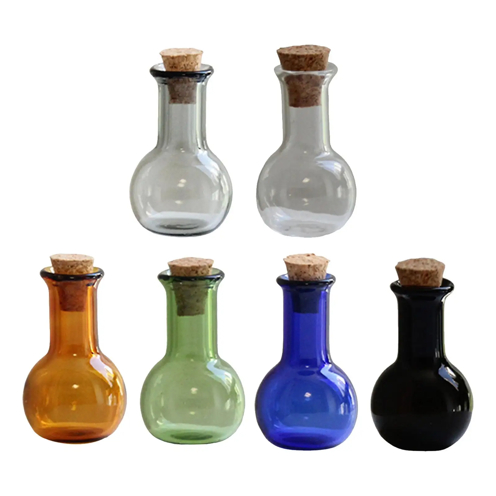 Mini Glass Bottles 6Pcs with Cork Drifting Bottle Wishing Bottle Cute Empty glass bottles mini glass bottles