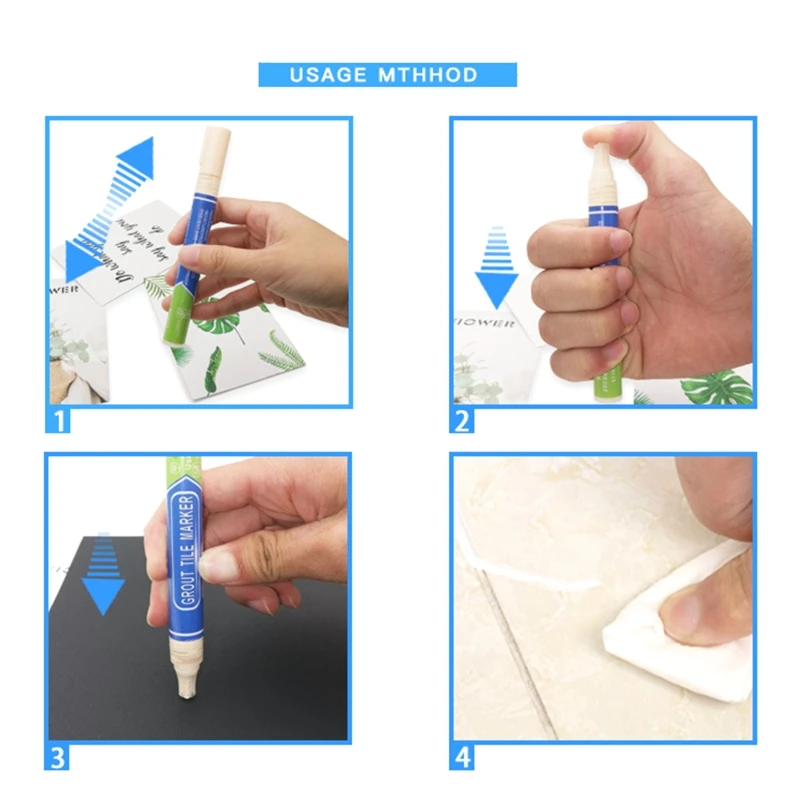 Home Tile Grout Pen Refill Wall Grout Refresher Marker Water Resistant Instant Repair Anti Mould for Kitchen Bathroom