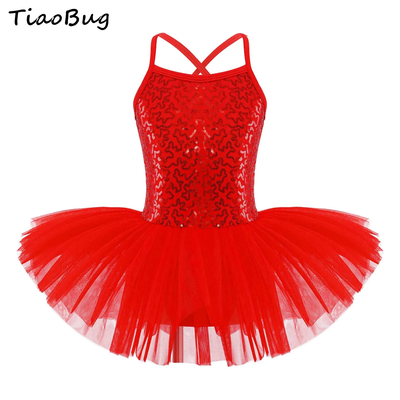

Ballerina Dresses Girls Sequined Tutu Ballet Dance Wear Ballerina Fairy Prom Party Clothing Gymnastics Leotard Dance Tutu Dress