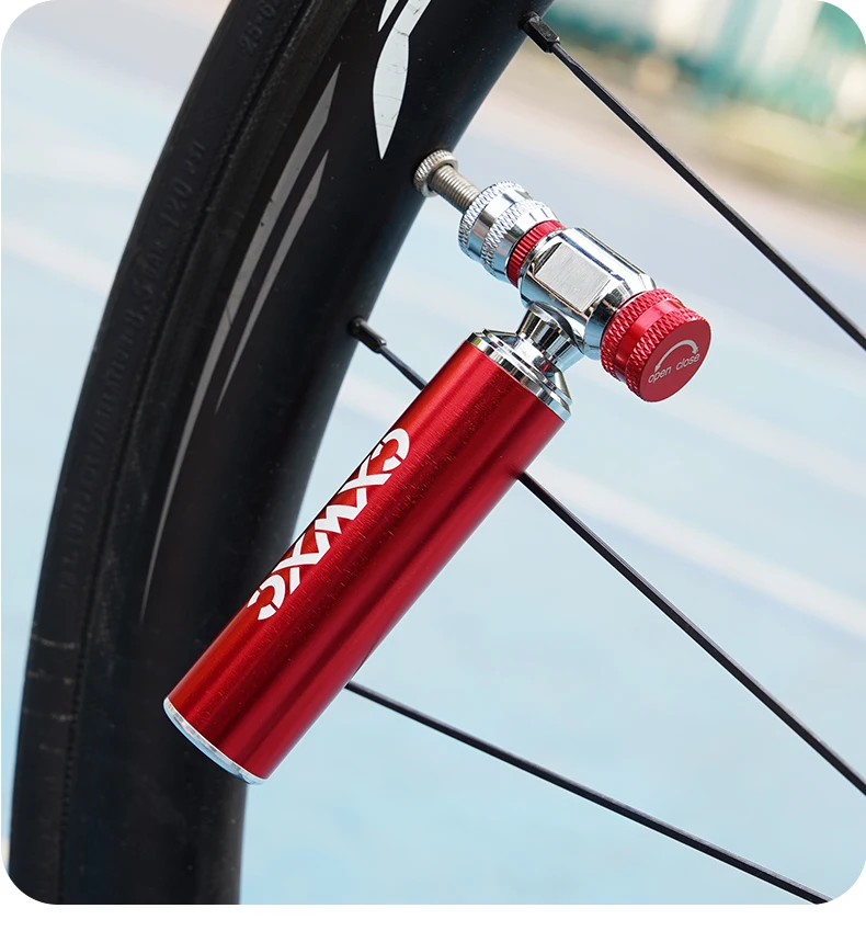 CXWXC Mini Fahrrad CO2-Inflator MTB Rennrad Reifenluftpumpe Tragbares AV/FV Universal Schnellpumpwerkzeug Aluminiumlegierung CO2-Pumpe – Detail 14