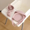 Color Kids Silicone Baby Feeding Set Adjustable Bib Cartoon Bear Shape Sucker Bowl Plate Portable Cup Utensils Tableware Sets 4