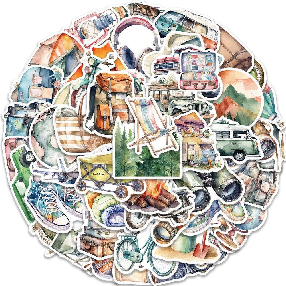 

10/30/50PCS Forest Hiking Camping Stickers Aesthetic Outdoor Scenery Decal Waterproof DIY Car Phone Skateboard Kid Vinyl Sticker